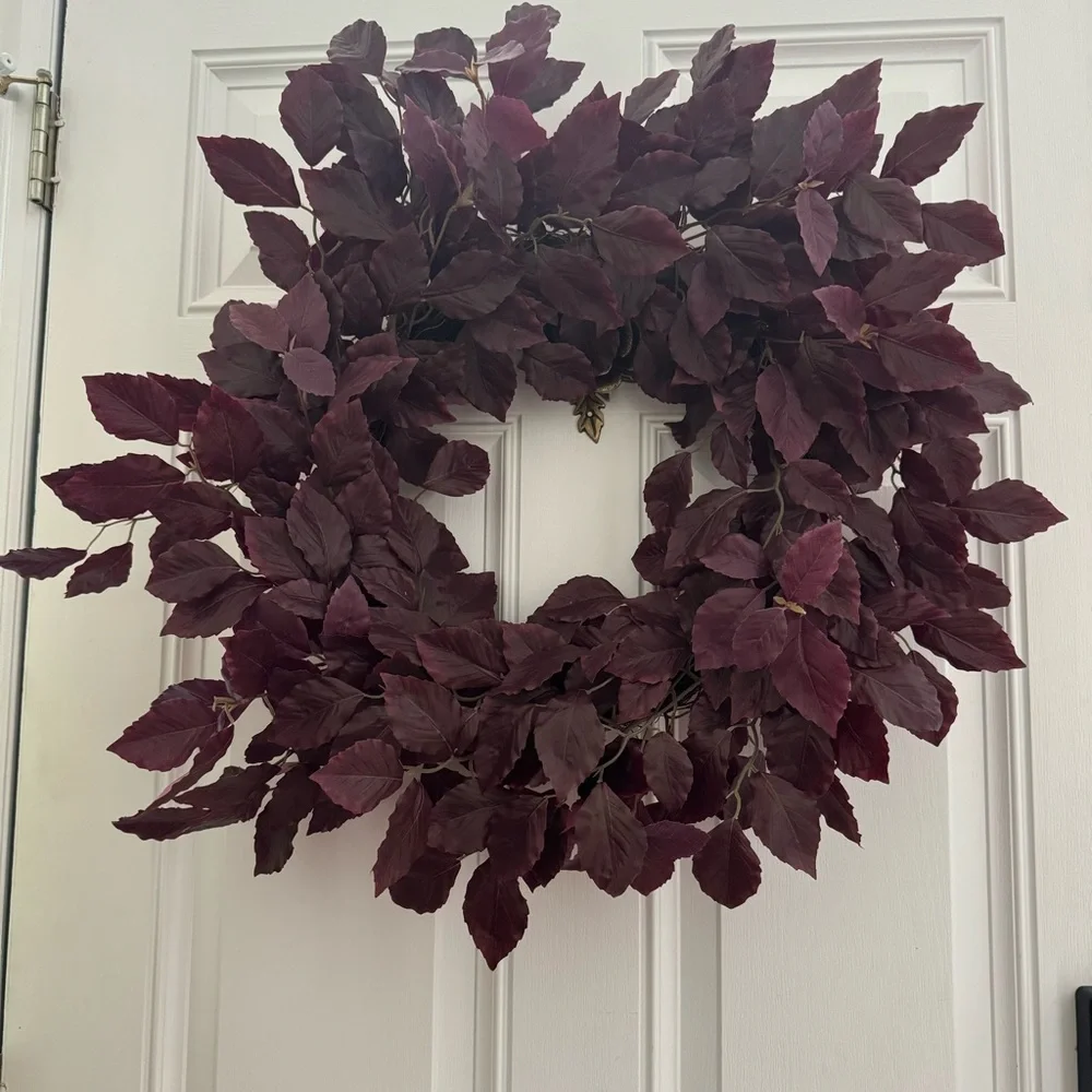 Artificial Leaf Wreath Burgundy - Studio McGee